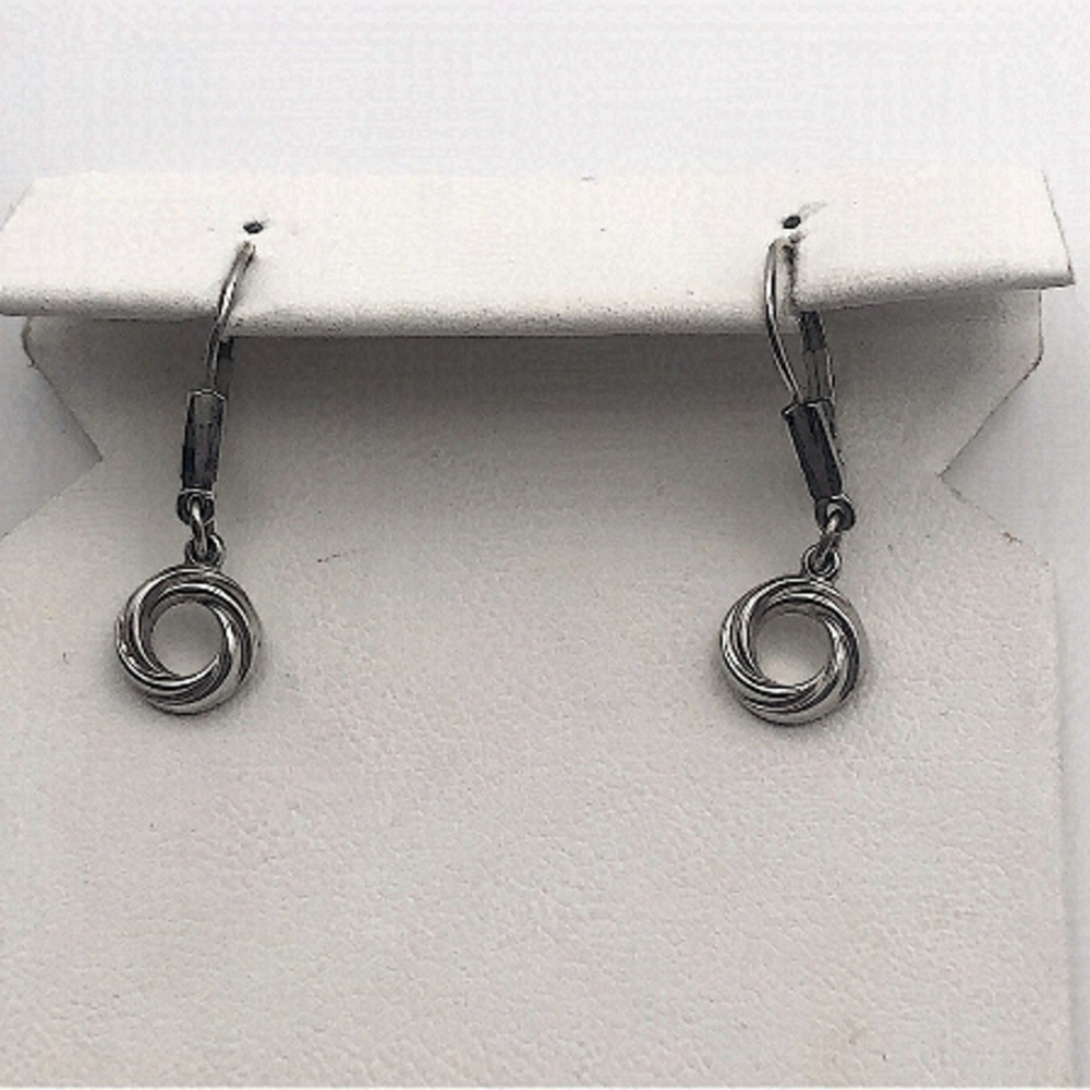 VTG K&L Germany Silver Tone Circle Earrings 1”